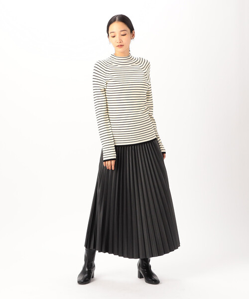 COMME CA ISM(コムサイズム)の「ベーシックリブ ボーダー ハイネックニット(ニット/セーター・レディース・ホワイト×ブラック/ブラック×ホワイト・MEDIUM/LARGE)」の12枚目の写真