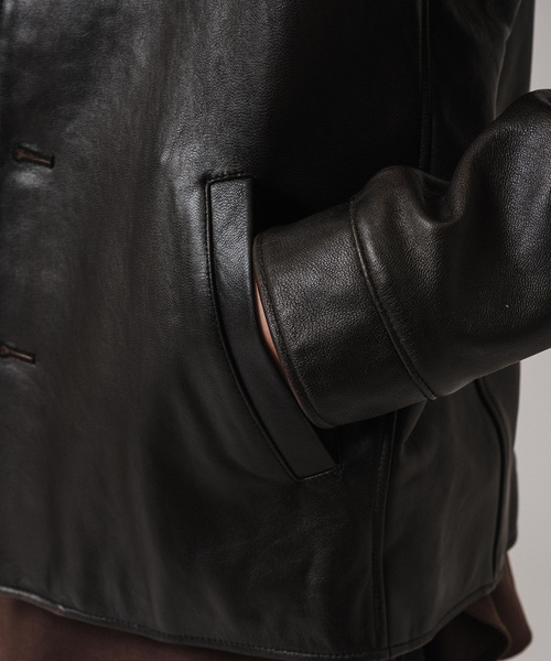 エディフィス ゴートレザー スポーツジャケット サイズL EDIFICE（エディフィス）の「ゴートレザー スポーツジャケット