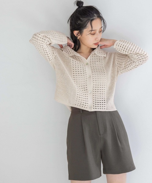 LOWRYS FARM（ローリーズファーム）の「レーシーポロニットロングスリーブ　 142973（ニット/セーター・レディース・ブラック/アイボリー/ピンク・FREE）」の16枚目の写真