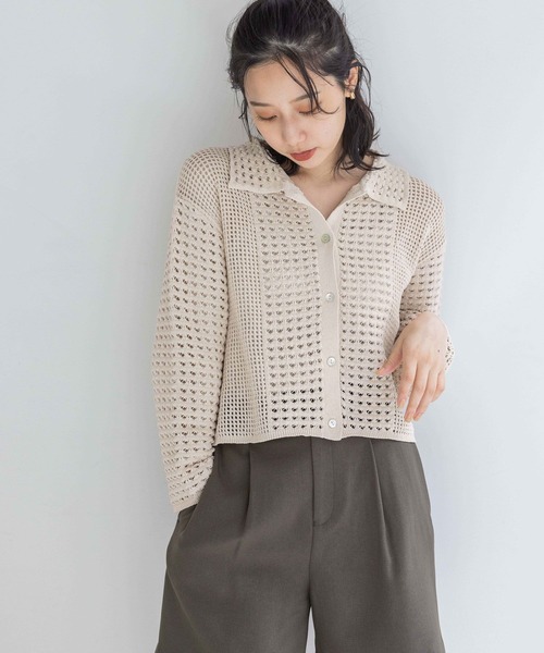 LOWRYS FARM（ローリーズファーム）の「レーシーポロニットロングスリーブ　 142973（ニット/セーター・レディース・ブラック/アイボリー/ピンク・FREE）」の17枚目の写真