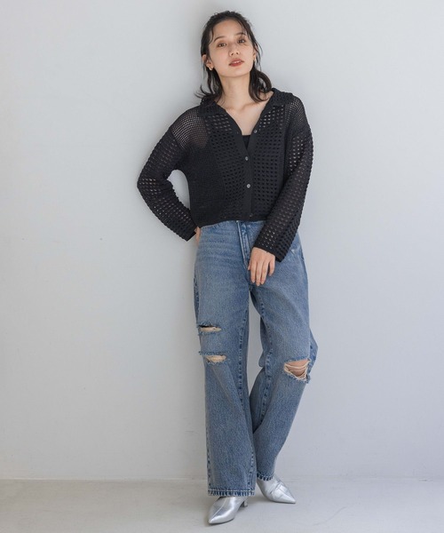 LOWRYS FARM（ローリーズファーム）の「レーシーポロニットロングスリーブ　 142973（ニット/セーター・レディース・ブラック/アイボリー/ピンク・FREE）」の20枚目の写真