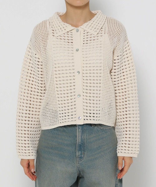 LOWRYS FARM（ローリーズファーム）の「レーシーポロニットロングスリーブ　 142973（ニット/セーター・レディース・ブラック/アイボリー/ピンク・FREE）」の11枚目の写真