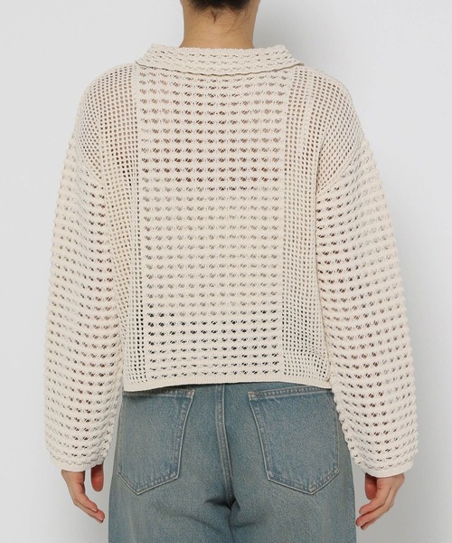 LOWRYS FARM（ローリーズファーム）の「レーシーポロニットロングスリーブ　 142973（ニット/セーター・レディース・ブラック/アイボリー/ピンク・FREE）」の13枚目の写真