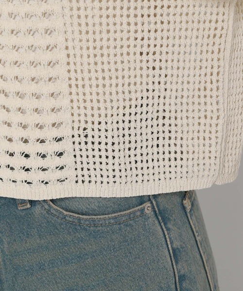 LOWRYS FARM（ローリーズファーム）の「レーシーポロニットロングスリーブ　 142973（ニット/セーター・レディース・ブラック/アイボリー/ピンク・FREE）」の5枚目の写真