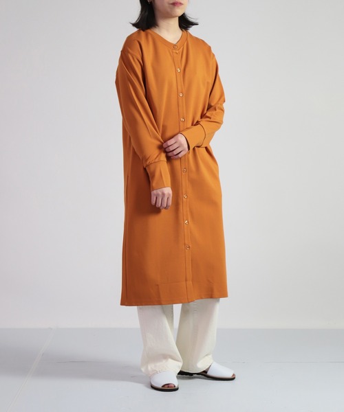 OWLEYE by domingo（アウルアイ バイドミンゴ）の「[ OWLEYE by domingo / アウルアイ ] ポンチカーディガンワンピース（ワンピース・レディース・ブラック/オレンジ/ライトベージュ・M/L）」の6枚目の写真