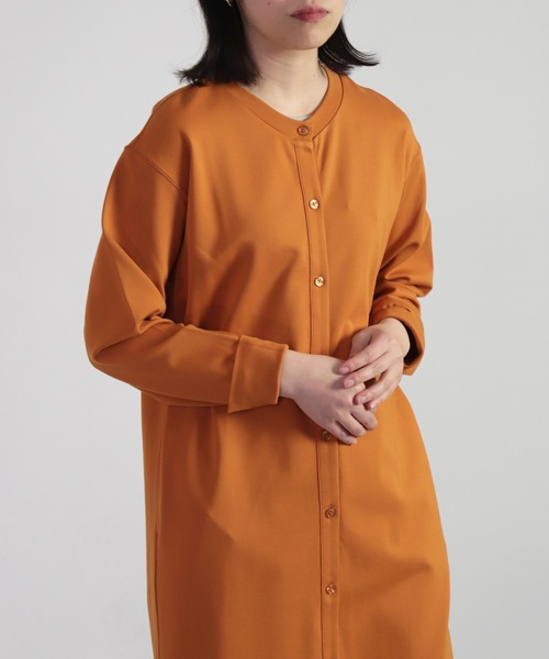 OWLEYE by domingo（アウルアイ バイドミンゴ）の「[ OWLEYE by domingo / アウルアイ ] ポンチカーディガンワンピース（ワンピース・レディース・ブラック/オレンジ/ライトベージュ・M/L）」の7枚目の写真