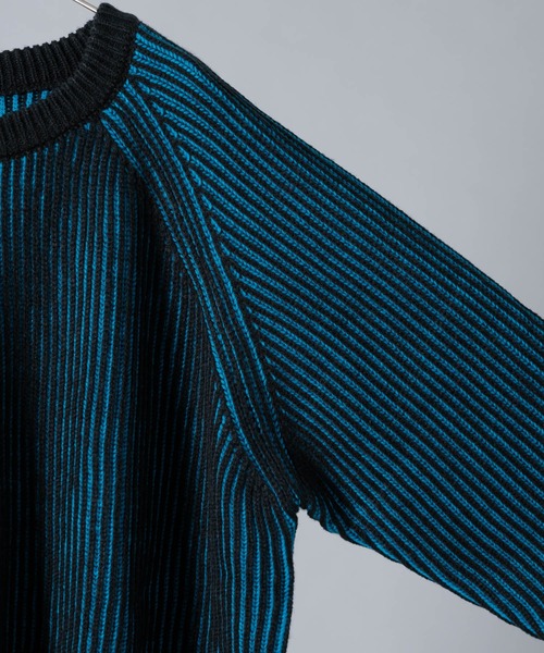 KUUUPY(クーピー)の「Ribbed Color-Block Crewneck Knit - 畦編み配色クルーネックニット(ニット/セーター・メンズ・レッド/ブルー/オレンジ・LARGE/MEDIUM/SMALL)」の7枚目の写真