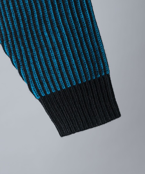 KUUUPY(クーピー)の「Ribbed Color-Block Crewneck Knit - 畦編み配色クルーネックニット(ニット/セーター・メンズ・レッド/ブルー/オレンジ・LARGE/MEDIUM/SMALL)」の8枚目の写真