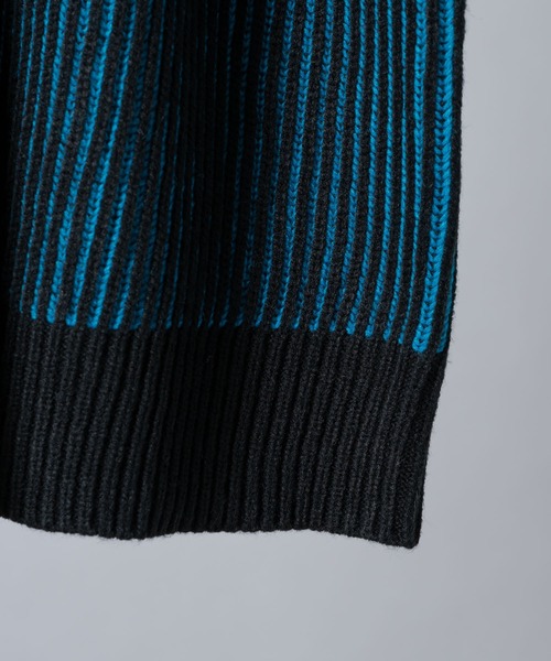 KUUUPY(クーピー)の「Ribbed Color-Block Crewneck Knit - 畦編み配色クルーネックニット(ニット/セーター・メンズ・レッド/ブルー/オレンジ・LARGE/MEDIUM/SMALL)」の9枚目の写真
