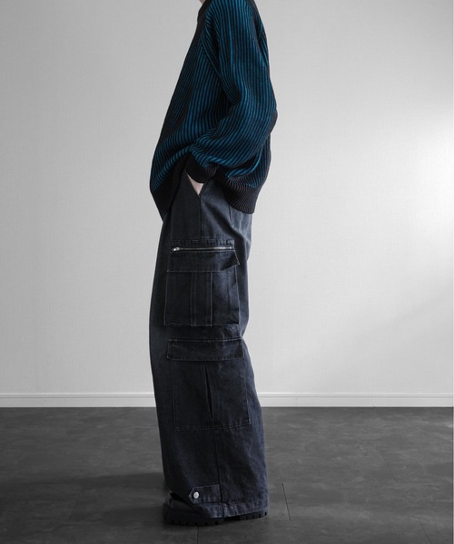 KUUUPY(クーピー)の「Ribbed Color-Block Crewneck Knit - 畦編み配色クルーネックニット(ニット/セーター・メンズ・レッド/ブルー/オレンジ・LARGE/MEDIUM/SMALL)」の21枚目の写真
