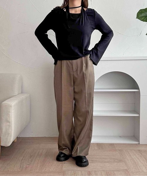 セール】【apres jour clair】アメスリレイヤードトップス【ZOZOTOWN