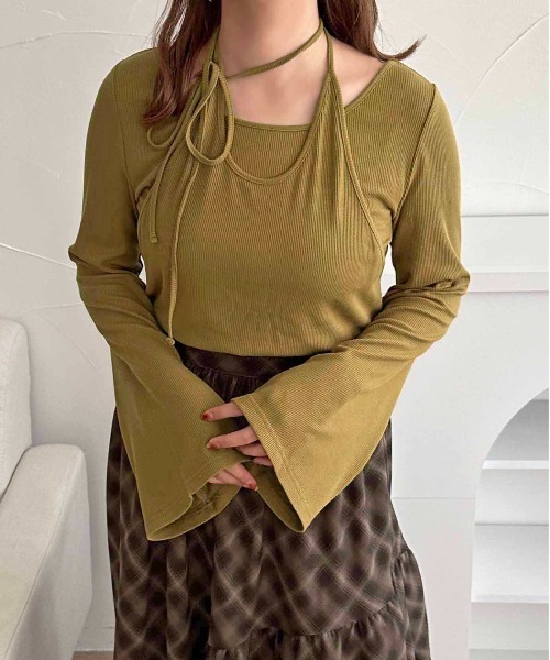 apres jour clair（アプレジュールクレア）の「【apres jour clair】アメスリレイヤードトップス【ZOZOTOWN限定アイテム】（Tシャツ/カットソー・レディース・ブラック/アイボリー/杢グレー/グリーン系その他/レッド系その他/ダークブラウン/ネイビー/ピンクベージュ/ブルー系その他・X-LARGE/フリー）」の13枚目の写真