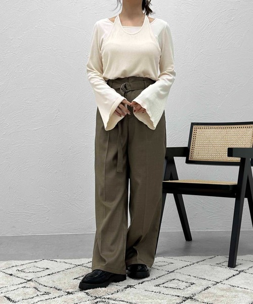 apres jour clair（アプレジュールクレア）の「【apres jour clair】アメスリレイヤードトップス【ZOZOTOWN限定アイテム】（Tシャツ/カットソー・レディース・ブラック/アイボリー/杢グレー/グリーン系その他/レッド系その他/ダークブラウン/ネイビー/ピンクベージュ/ブルー系その他・X-LARGE/フリー）」の17枚目の写真