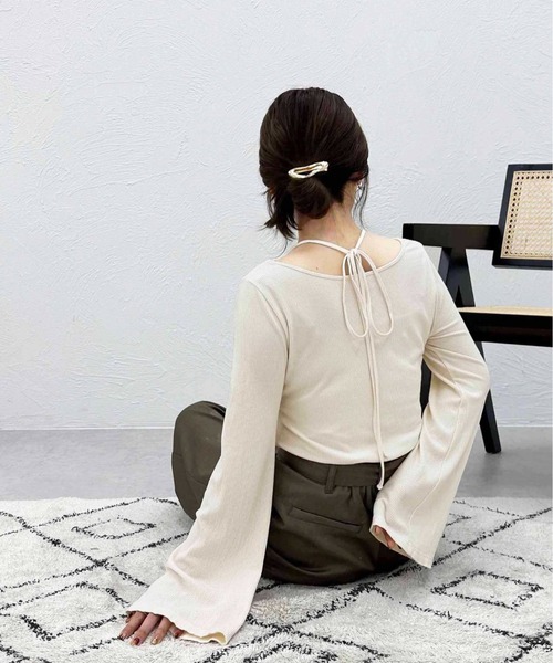 apres jour clair（アプレジュールクレア）の「【apres jour clair】アメスリレイヤードトップス【ZOZOTOWN限定アイテム】（Tシャツ/カットソー・レディース・ブラック/アイボリー/杢グレー/グリーン系その他/レッド系その他/ダークブラウン/ネイビー/ピンクベージュ/ブルー系その他・X-LARGE/フリー）」の18枚目の写真