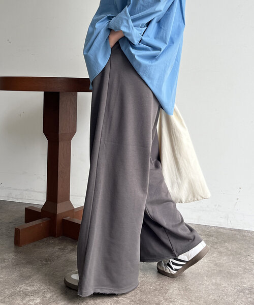 CPCM（シーピーシーエム）の「スウェットワイドパンツ（スウェットパンツ・レディース・グレー/チャコールグレー/アイボリー・FREE）」の22枚目の写真