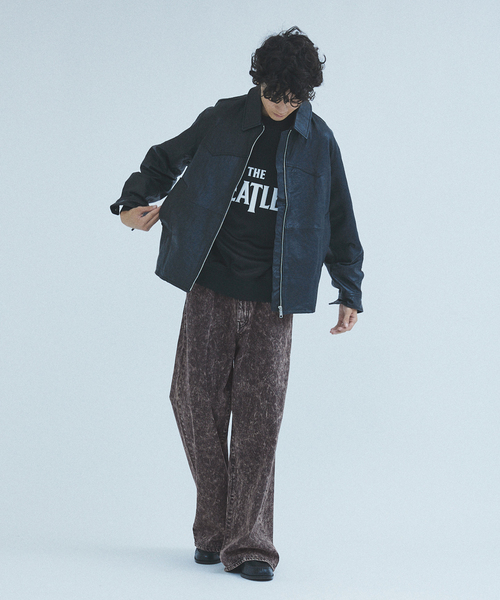 417 EDIFICE(フォーワンセブンエディフィス)の「”WIDE Leg Flare” chemicl 5P パンツ(デニムパンツ・メンズ・ブラック/ブラウン/ネイビー・MEDIUM/LARGE)」の5枚目の写真