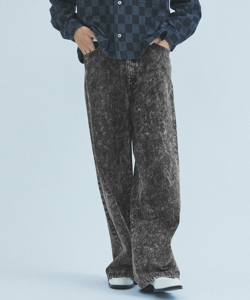 417 EDIFICE(フォーワンセブンエディフィス)の「”WIDE Leg Flare” chemicl 5P パンツ(デニムパンツ・メンズ・ブラック/ブラウン/ネイビー・MEDIUM/LARGE)」の12枚目の写真