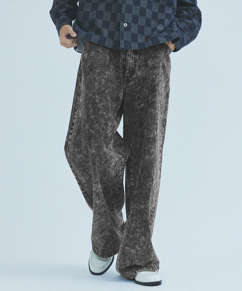 417 EDIFICE(フォーワンセブンエディフィス)の「”WIDE Leg Flare” chemicl 5P パンツ(デニムパンツ・メンズ・ブラック/ブラウン/ネイビー・MEDIUM/LARGE)」の13枚目の写真