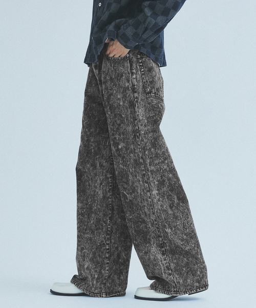 417 EDIFICE(フォーワンセブンエディフィス)の「”WIDE Leg Flare” chemicl 5P パンツ(デニムパンツ・メンズ・ブラック/ブラウン/ネイビー・MEDIUM/LARGE)」の14枚目の写真