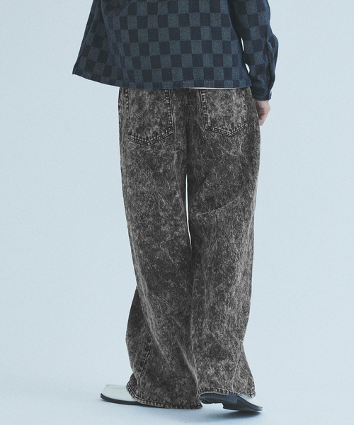 417 EDIFICE(フォーワンセブンエディフィス)の「”WIDE Leg Flare” chemicl 5P パンツ(デニムパンツ・メンズ・ブラック/ブラウン/ネイビー・MEDIUM/LARGE)」の15枚目の写真