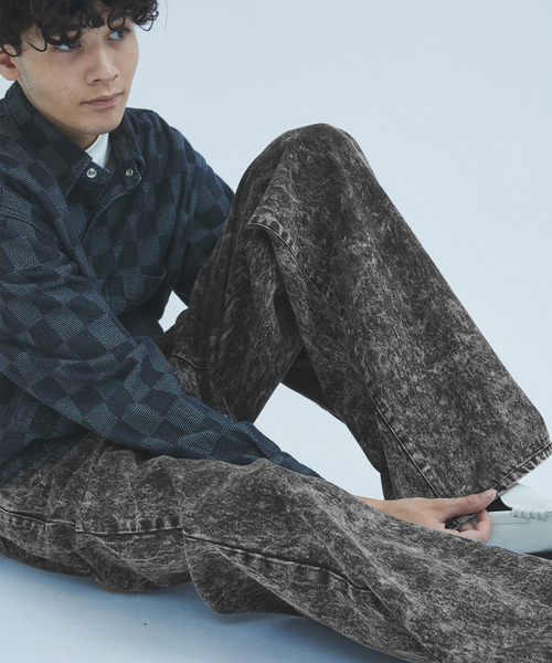 417 EDIFICE(フォーワンセブンエディフィス)の「”WIDE Leg Flare” chemicl 5P パンツ(デニムパンツ・メンズ・ブラック/ブラウン/ネイビー・MEDIUM/LARGE)」の18枚目の写真