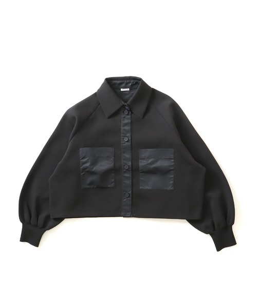 DRESSLAVE（ドレスレイブ）の「knit shirt blouson(ニットシャツブルゾン)（ブルゾン・レディース・ブラック/グレー・38）」の2枚目の写真