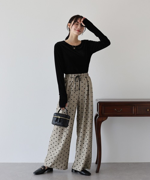 BLUEEAST（ブルーイースト）の「フロッキードットパンツ（その他パンツ・レディース・グレー/ベージュ・MEDIUM）」の8枚目の写真