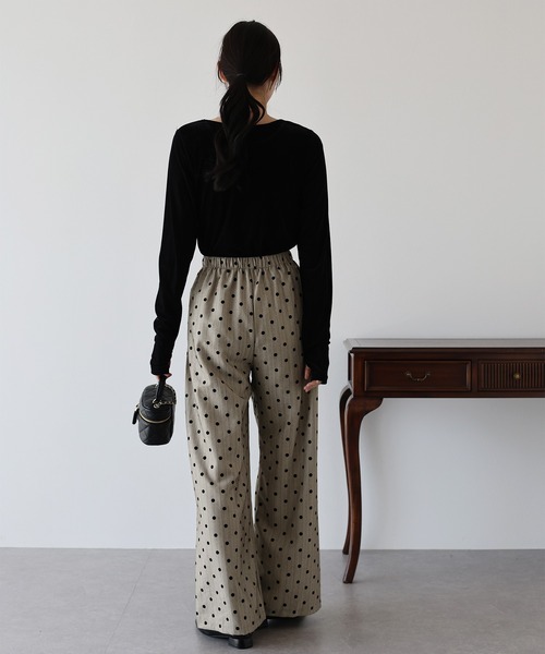 BLUEEAST（ブルーイースト）の「フロッキードットパンツ（その他パンツ・レディース・グレー/ベージュ・MEDIUM）」の10枚目の写真