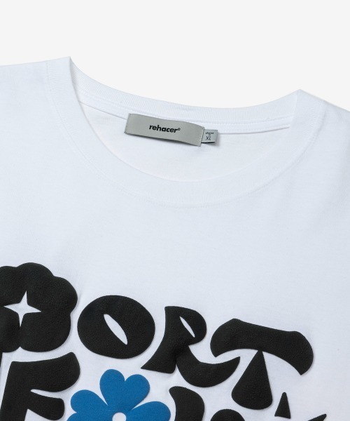 rehacer : Portfolio foaming Logo CS / ポートフォリオ フォーミング ロゴ ワイド カットソー（Tシャツ/カットソー）｜rehacer（レアセル）
