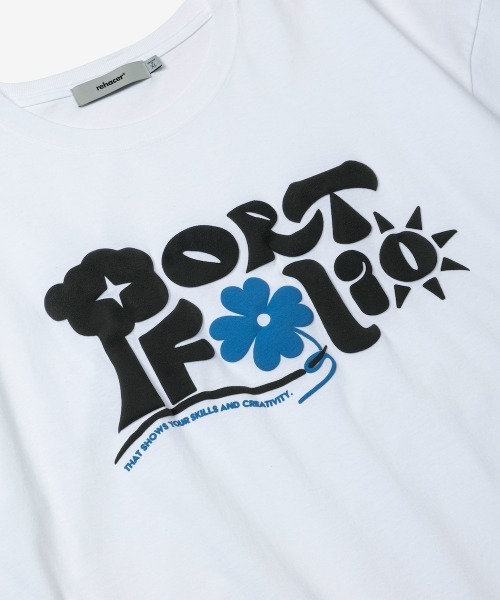 rehacer : Portfolio foaming Logo CS / ポートフォリオ フォーミング ロゴ ワイド カットソー（Tシャツ/カットソー）｜rehacer（レアセル）