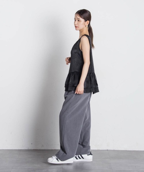 VICKY(ビッキー)の「【アンサンブル】サイドスリット+ティアードタンク≪洗濯機で洗える≫(Tシャツ/カットソー・レディース・ホワイト/ブラック/ブラック系その他/ライトグレー・M)」の22枚目の写真