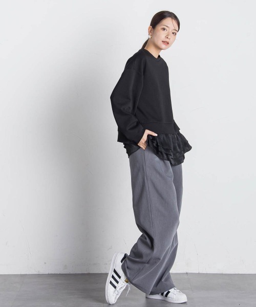VICKY(ビッキー)の「【アンサンブル】サイドスリット+ティアードタンク≪洗濯機で洗える≫(Tシャツ/カットソー・レディース・ホワイト/ブラック/ブラック系その他/ライトグレー・M)」の19枚目の写真