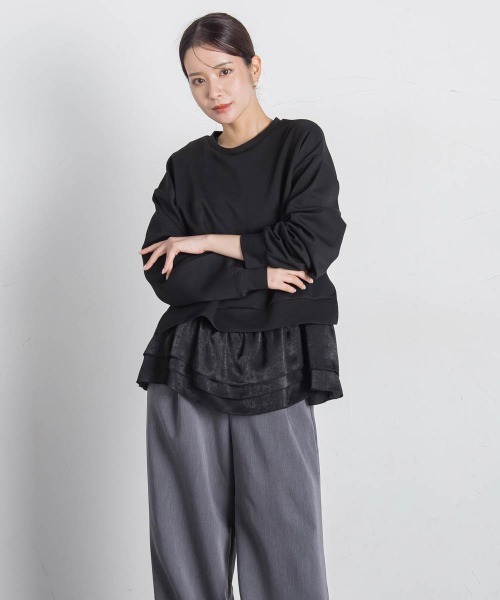 VICKY(ビッキー)の「【アンサンブル】サイドスリット+ティアードタンク≪洗濯機で洗える≫(Tシャツ/カットソー・レディース・ホワイト/ブラック/ブラック系その他/ライトグレー・M)」の16枚目の写真