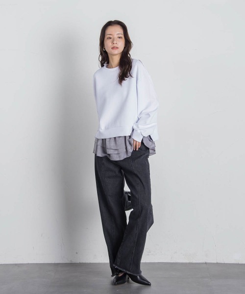 VICKY(ビッキー)の「【アンサンブル】サイドスリット+ティアードタンク≪洗濯機で洗える≫(Tシャツ/カットソー・レディース・ホワイト/ブラック/ブラック系その他/ライトグレー・M)」の10枚目の写真