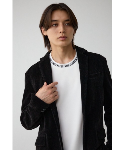 AZUL by moussy（アズールバイマウジー）の「ベロアコーデュロイステイサムジャケット（テーラードジャケット・メンズ・ブラック/グレー・LARGE/MEDIUM）」の3枚目の写真