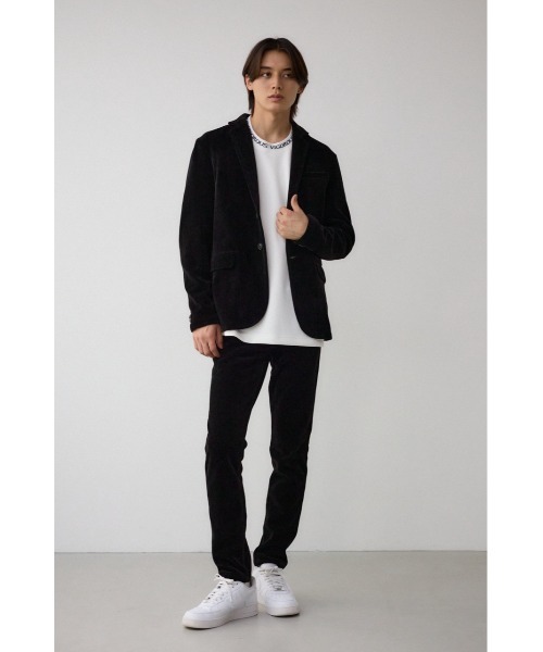 AZUL by moussy（アズールバイマウジー）の「ベロアコーデュロイステイサムジャケット（テーラードジャケット・メンズ・ブラック/グレー・LARGE/MEDIUM）」の5枚目の写真