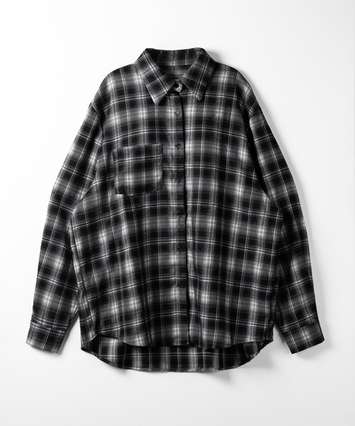 me+em select(ミームセレクト)の「ビッグシルエットブラックチェックネルシャツ / big silhouette black check flannel shirt(シャツ/ブラウス・レディース・ブラック・FREE)」の21枚目の写真