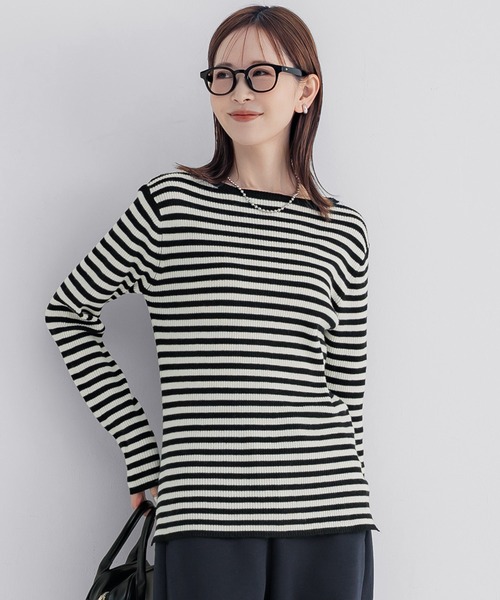 coca（coca）（コカ）の「【WEB限定セール】アンゴラタッチ ボートネックリブニット（ニット/セーター・レディース・ブラック/A/B/アイボリー/その他1/チャコール/ネイビー・S/M/L）」の5枚目の写真