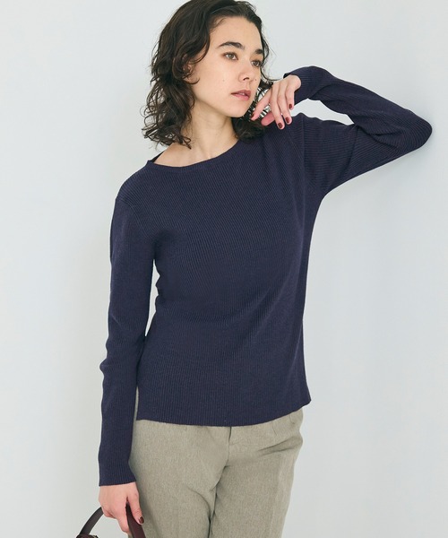 coca（coca）（コカ）の「【WEB限定セール】アンゴラタッチ ボートネックリブニット（ニット/セーター・レディース・ブラック/A/B/アイボリー/その他1/チャコール/ネイビー・S/M/L）」の4枚目の写真