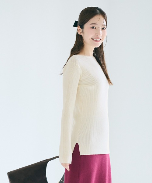 coca（coca）（コカ）の「【WEB限定セール】アンゴラタッチ ボートネックリブニット（ニット/セーター・レディース・ブラック/A/B/アイボリー/その他1/チャコール/ネイビー・S/M/L）」の15枚目の写真