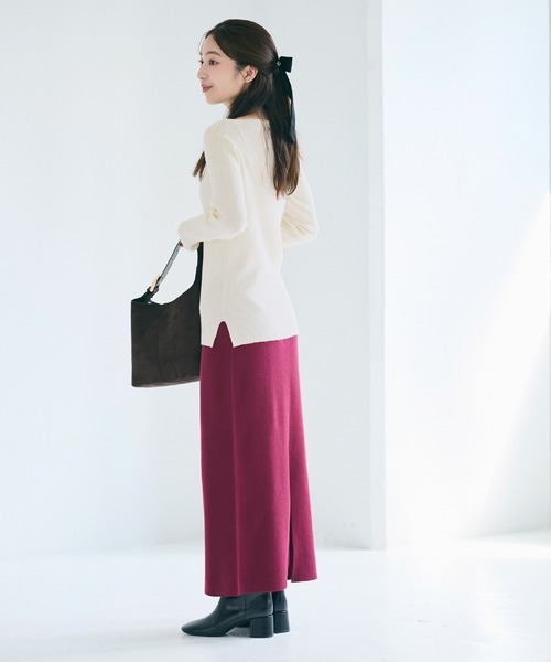 coca（coca）（コカ）の「【WEB限定セール】アンゴラタッチ ボートネックリブニット（ニット/セーター・レディース・ブラック/A/B/アイボリー/その他1/チャコール/ネイビー・S/M/L）」の16枚目の写真