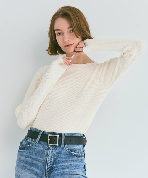 coca（coca）（コカ）の「【WEB限定セール】アンゴラタッチ ボートネックリブニット（ニット/セーター・レディース・ブラック/A/B/アイボリー/その他1/チャコール/ネイビー・S/M/L）」の17枚目の写真