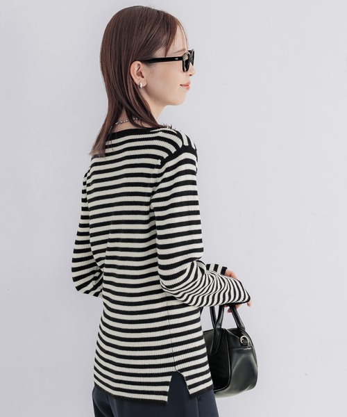 coca（coca）（コカ）の「【WEB限定セール】アンゴラタッチ ボートネックリブニット（ニット/セーター・レディース・ブラック/A/B/アイボリー/その他1/チャコール/ネイビー・S/M/L）」の9枚目の写真