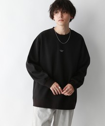 ワンポイント刺繍/オーバーサイズテックプルオーバースウェット