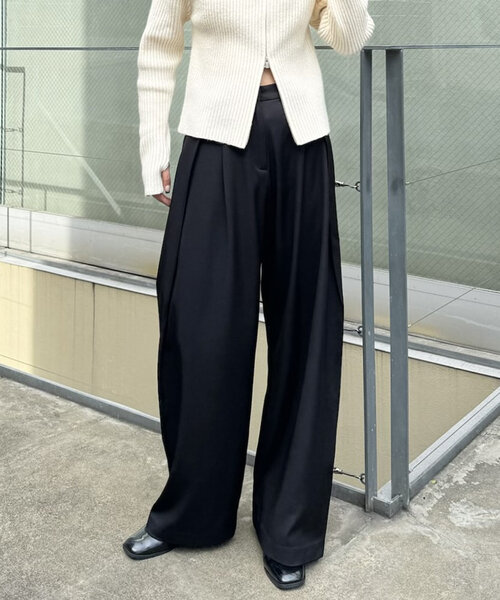 mline（エムライン）の「[mline]ウエストボタンスラックス（スラックス・レディース・ブラック/ブルー/チャコールグレー・1/2）」の5枚目の写真