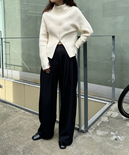 mline（エムライン）の「[mline]ウエストボタンスラックス（スラックス・レディース・ブラック/ブルー/チャコールグレー・1/2）」の7枚目の写真