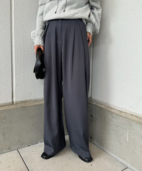 mline（エムライン）の「[mline]ウエストボタンスラックス（スラックス・レディース・ブラック/ブルー/チャコールグレー・1/2）」の8枚目の写真