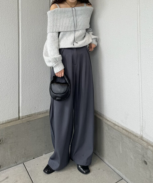 mline（エムライン）の「[mline]ウエストボタンスラックス（スラックス・レディース・ブラック/ブルー/チャコールグレー・1/2）」の11枚目の写真