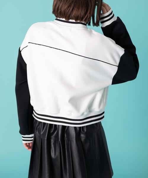 WOND(ウォンド)の「WEGO/イニシャルワッペンスタジャン(ブルゾン・レディース・ブラック/ホワイト/グリーン・FREE)」の18枚目の写真
