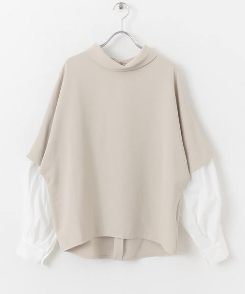 CHIGNON（シニヨン）の「CHIGNON　スリーブレイヤードドルマンブラウス（シャツ/ブラウス・レディース・ライトベージュ/ブラック・FREE）」の10枚目の写真